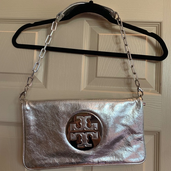 Tory Burch Handbags - Tory Burch Silver Leather Handbag